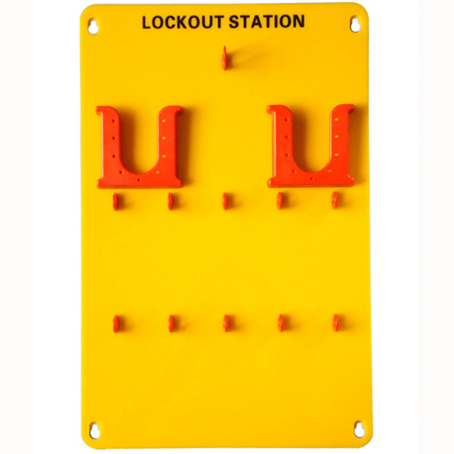 黄色10挂锁便携式安全锁定Tagout Station