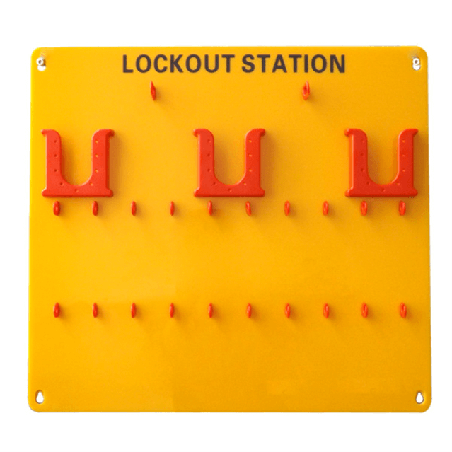 黄色10挂锁便携式安全锁定Tagout Station